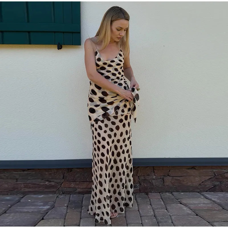 2026 Women Chic Vacation Outfits Fashion Leopard Print Sheer Chiffon Shirt Casual Turn-down Collar Mini Dress & Detachable Scarf