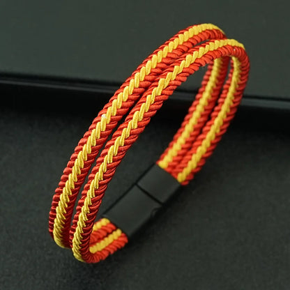 Noter New Pride Rainbow Braided Bracelet For Men Women Handmade Woven Rope Bangle Magnetic Clasp Wristband Versatile Jewelry
