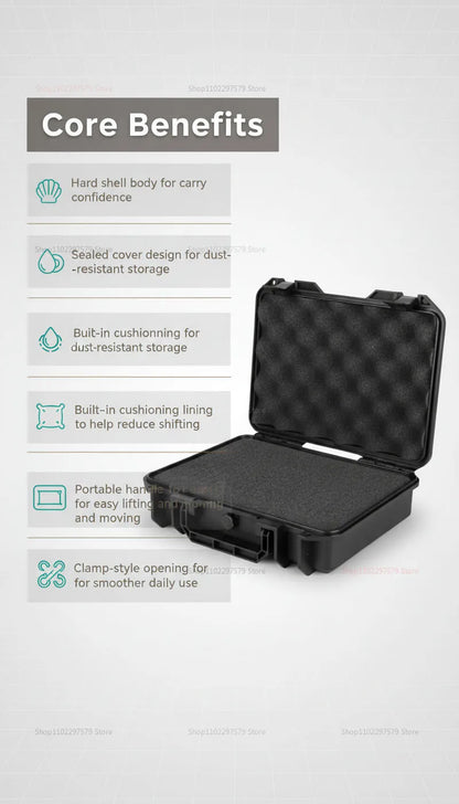 Portable Hard Tool Box With Pre-Cut Foam Storage Box, Shockproof, Pressure Reducing, Dustproof, Suitable For Home/Outdoor Use.