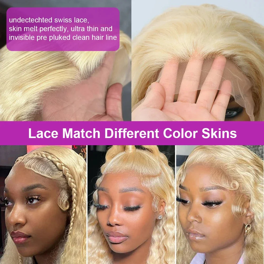 613 Hd Lace Frontal Wig 13x4 Deep Loose Wave Transparent Remy Color Front Human Hair Wig 13x6 Blonde Water Curly Human Hair Wig