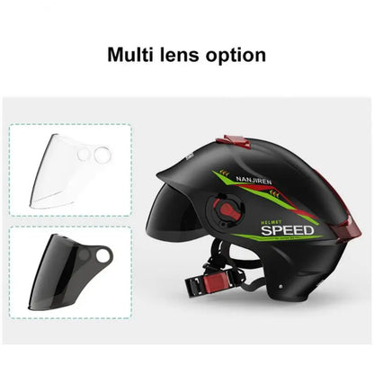Summer Sun Protection Motocycle Helmet Universal Safety Half Helmet Windproof  Rainproof Electric Bicycle Comfortable