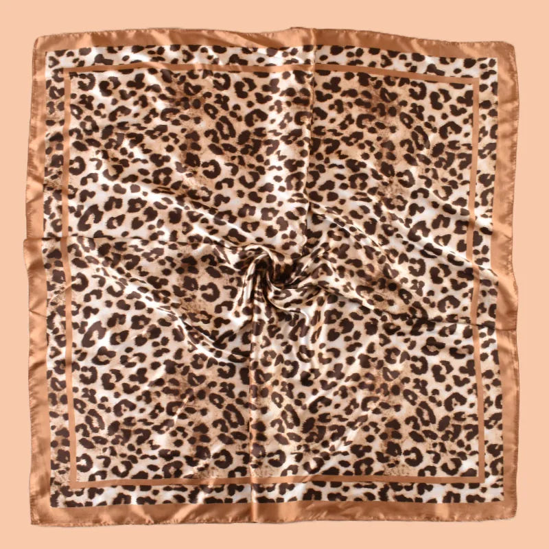 1PCS Women's Sexy Multicolor Leopard Print Woven Scarf Large Fashionable Headscarf for Travel Party Ladies Silk Square Scarf