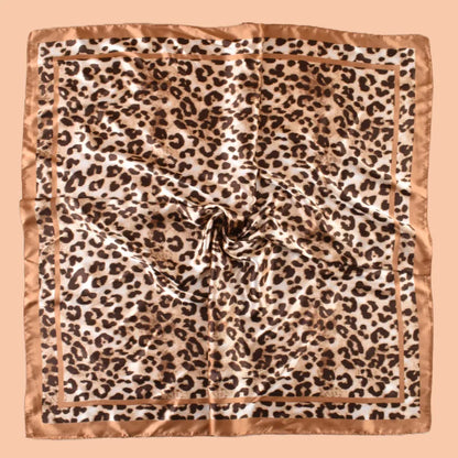 1PCS Women's Sexy Multicolor Leopard Print Woven Scarf Large Fashionable Headscarf for Travel Party Ladies Silk Square Scarf