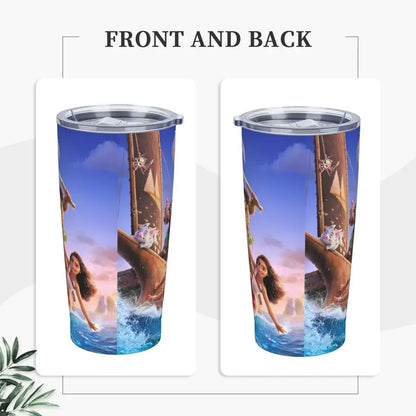 Moana and Pua Cartoon Movie Insulated Tumbler with Straws Stainless Steel Coffee Mugs Double Wall Car Bottle Cups 20oz