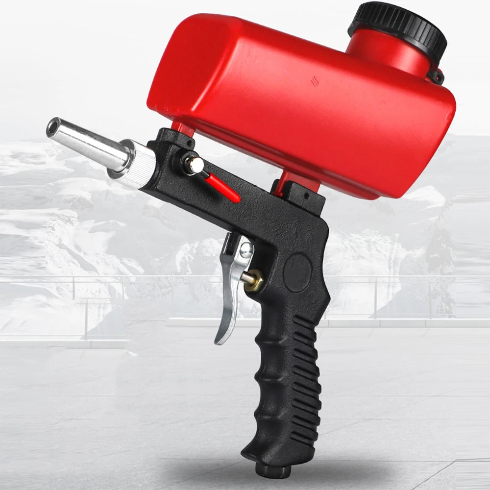 90psi Pneumatic Sandblasting Gun Kit - Adjustable Portable Sand Blaster with Gravity Feed for Continuous Paint Removal & Surface