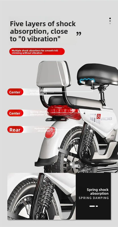 2024 New Model New National Standard Women's Compact Long-Range Electric Bicycle - Power-Assisted E-Scooter for Adult Females