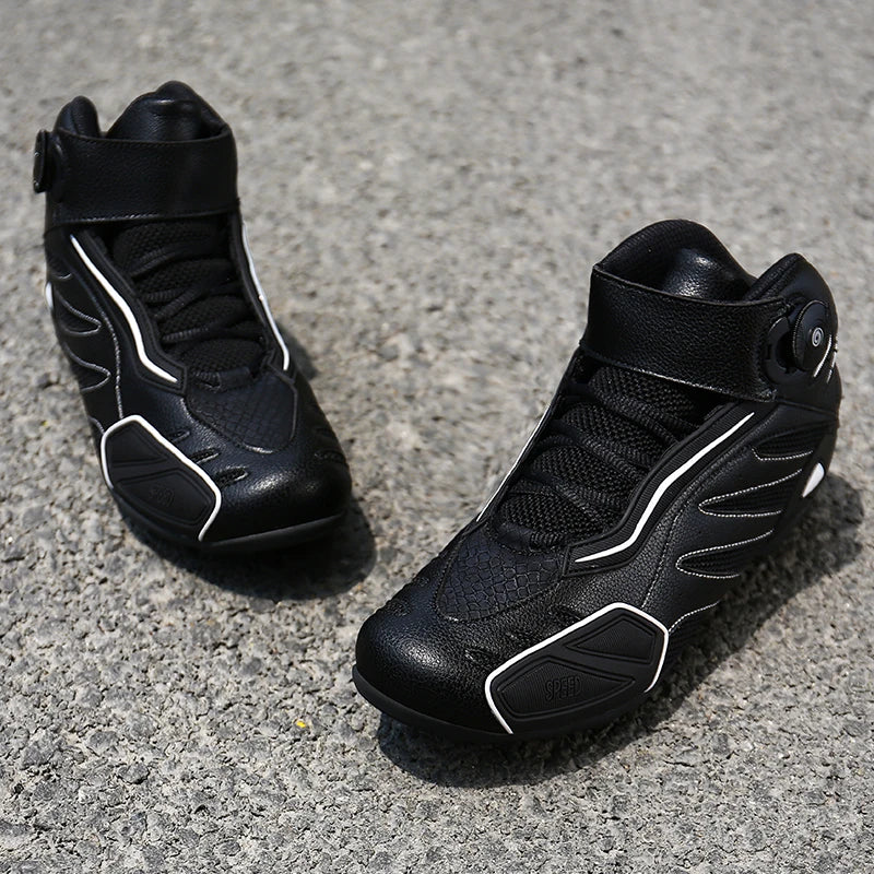 PU Leather Motorcycle Riding Boots for Men And Women Breathable Four-Season Motocross Motorbike Boots