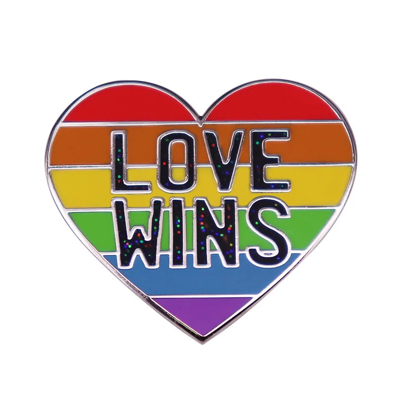 LGBT Gay Pride Rainbow Flag Heart Enamel Pins Fashion Lapel Metal Badges Backpack Brooches Proudly Go Purride Pin Wholesale