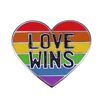 LGBT Gay Pride Rainbow Flag Heart Enamel Pins Fashion Lapel Metal Badges Backpack Brooches Proudly Go Purride Pin Wholesale