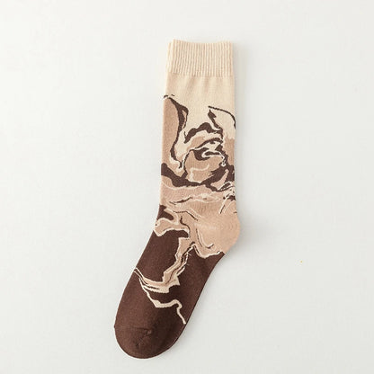 Good quality Best-selling Novelty Socks Women Spring Autumn Fashion Classic Cartoon Letter Coffee Creative Casual Stockings