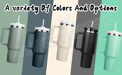 Thermal Mug 1200ml 40oz Handle Tumbler Insulated Car Travel Mug Vacuum Sublimation Stainless Steel H2.0 Flow State Tumbler Cup