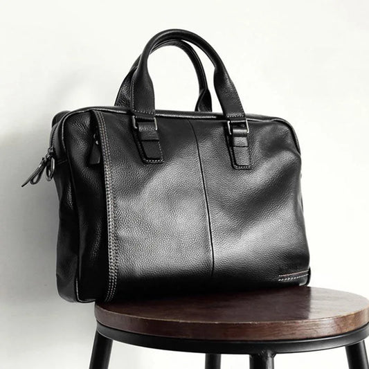High Quality Cowhide Men's Business Handbag shoulder bag 100% Genuine leather Briefcase for men Commuting crossbody bag