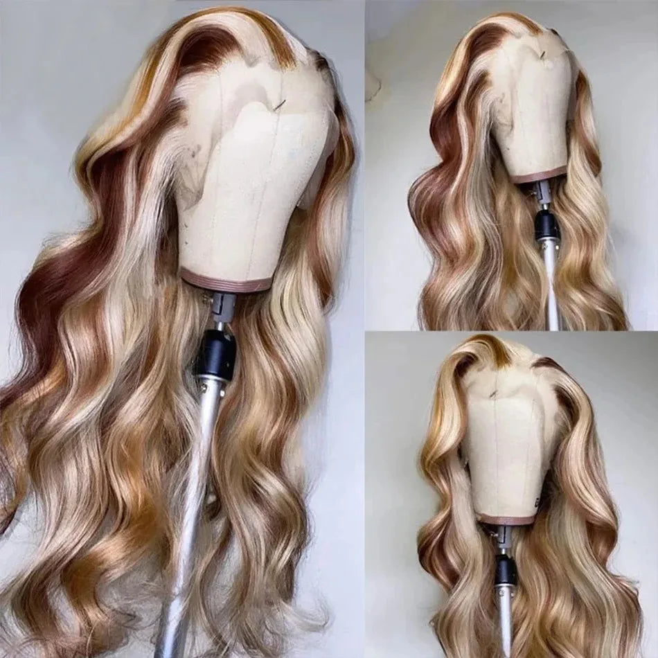 Yellow Wig 13x4 HD Body Wave Lace Frontal Wig Glueless Lace Front Wig Preplucked Synthetic High Quality Ready To Wear Cosplay