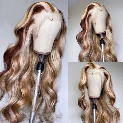 Yellow Wig 13x4 HD Body Wave Lace Frontal Wig Glueless Lace Front Wig Preplucked Synthetic High Quality Ready To Wear Cosplay