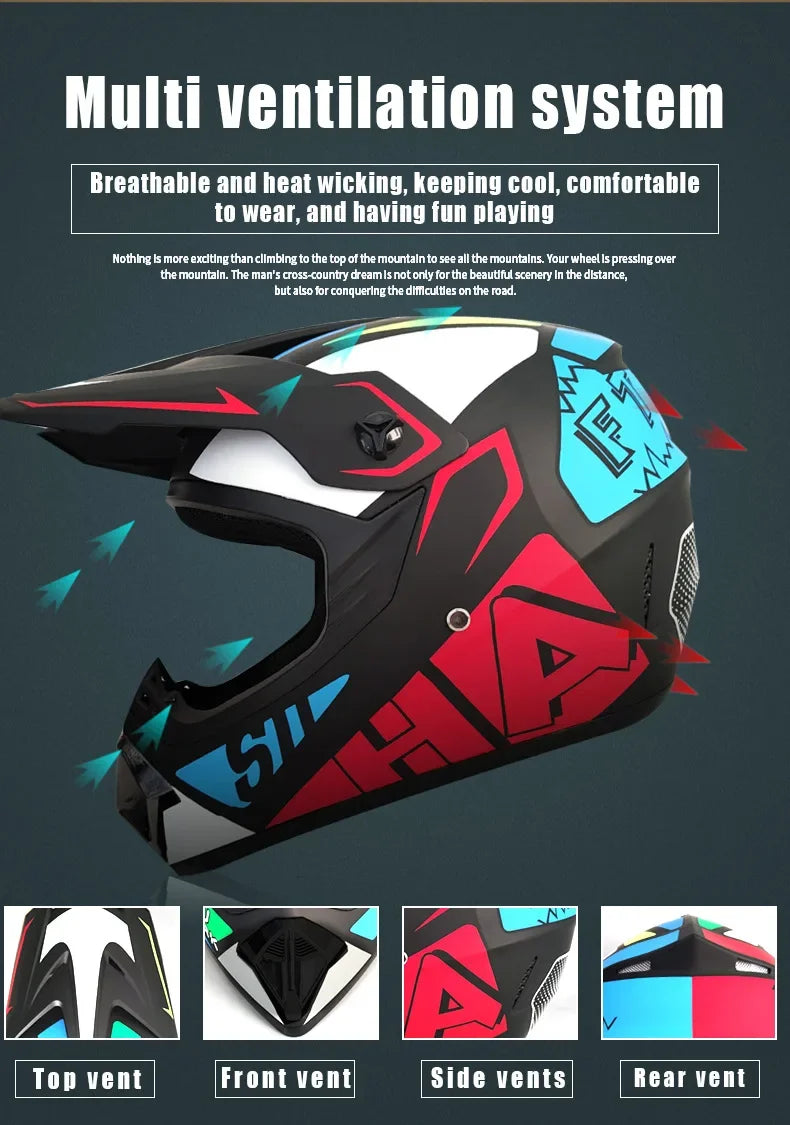 Kids Karting & Youth Dirt Bike Helmets + Goggles DOT Certified Enhanced Protection