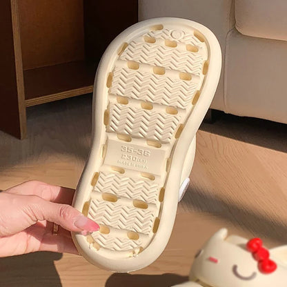 Women Fashion Platform Clogs Cute Cartoon Rabbit Summer Shoes Female Indoor Street Slippers Soft EVA Girls Daily Walking Sandals