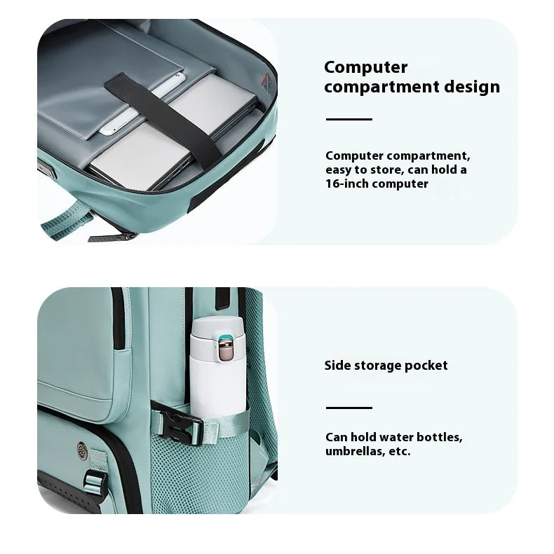 Large Travel Backpack Boardable Backpack USB Charging Waterproof Outdoor Travel Backpack Independent Shoe Compartment