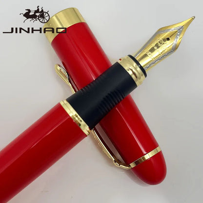 1 PCS Jinhao X750 Fountain Pen Set Medium Nib With Ink Converter Silver Trim Fancy gift calligraphy writing pen