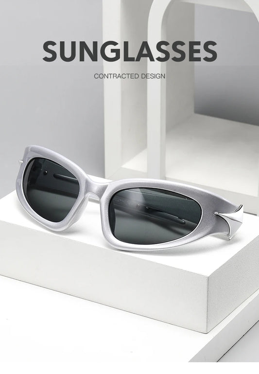 Hiking Camping Y2k Fashion Punk Sports Anti Light Glasses for Men Women Luxury Brand Designer Eyewear Men Vintage Shades UV400