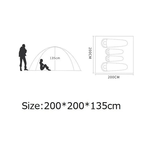 3-4 Person Automatic Camping Tent Quick Open Full-automatic Outdoor Tent Waterproof And UV Resistant Family Travel Beach Tent