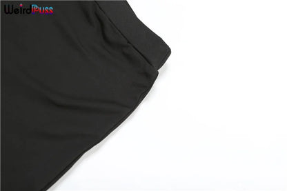 Weird Puss Sporty Casual 2 Piece Set Women Tracksuit Hooded Zip Crop Tops+Leggings Fitness Soft Stretch Streetwear Activity Suit