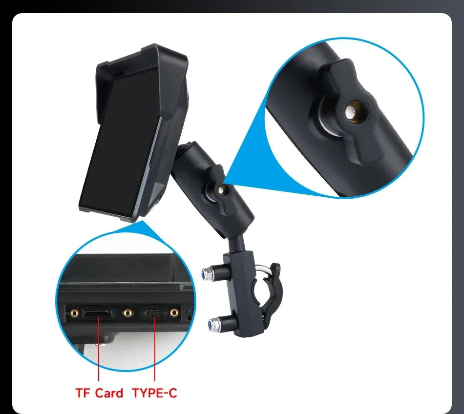 Jansite 7 inch 2K Motorcycle Upgrade Module DVR Navigation GPS Wireless CarPlay Waterproof IPX7 TPMS Portable Smart Display Cam