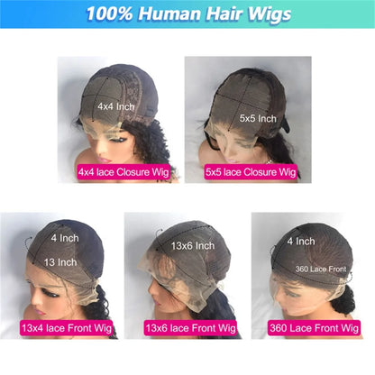 40 42 Inch Curly 13x6 Hd Lace Front Wigs Human Hair For Black Women Brazilian Hair 13x4 Deep Wave Lace Frontal Wig 360 Lace Wig