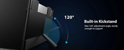 Laptop Screen Extender 14" 1080P Portable Triple Monitor with 270° Automatic Rotation for Wins Mac Dex XBOX Switch Steam Decks