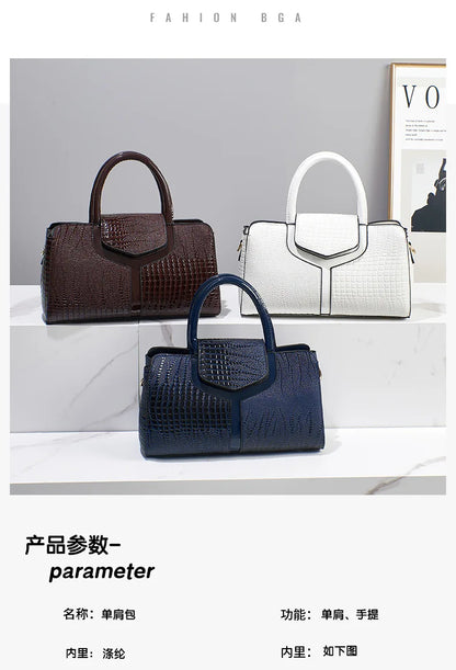 Fashion Crocodile Pattern Women's Handbag Large Capacity Classic Shoulder Bag Casual Crossbody Bag Urban Commuting Tote Bag