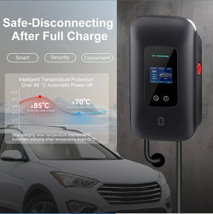 IPENGEN Type2 EV Charger Station 32A 7KW Charging Station 11KW 22KW 3Phase IEC 62196-2 EVSE Wallbox Smart Wireless APP Control