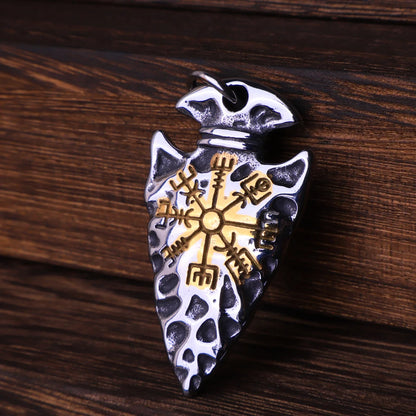 Vintage Vegvisir Viking Compass Pendant Necklace for Men Stainless Steel Fashion Nordic Amulet Beaded Necklace Jewelry Wholesale