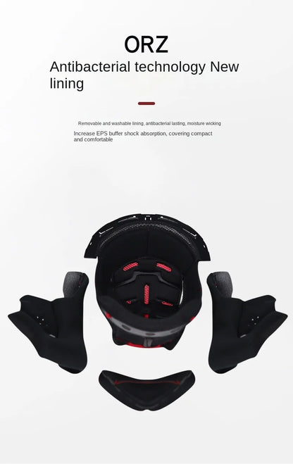 ORZ Carbon Fiber Motorcycle Helmet Four Seasons Full Face DOT Approved Unisex