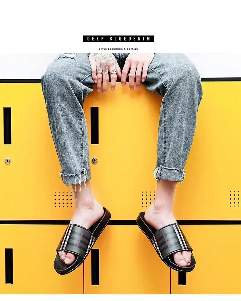 Summer Casual New 2025 Hot Anti-slip Quick-drying Outdoor Slippers, Comfortable Men's Large-sized Flat-heeled Flip-flops