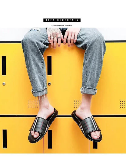 Summer Casual New 2025 Hot Anti-slip Quick-drying Outdoor Slippers, Comfortable Men's Large-sized Flat-heeled Flip-flops