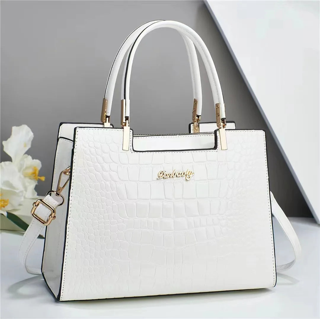 Luxury Bright Leather Ladies HandBags High-end Crocodile  Messenger Bags Boston Ladies Shopping Shoulder Tote Bags Crossbody Bag