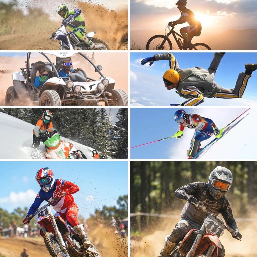 Dirt Bike Goggles with Tear-Off Quick-Release Ready Lens UV400 Motocross Glasses TPU Dual-Cycle Defogging Motorcycle Eyewear