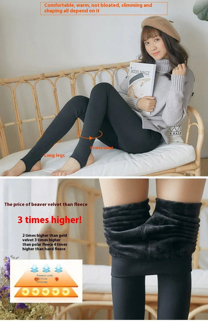Thicken Thermal Tights Leggings Women Winter Fleece Velvet Thermo Stockings High Waist Elastic Slim Sexy