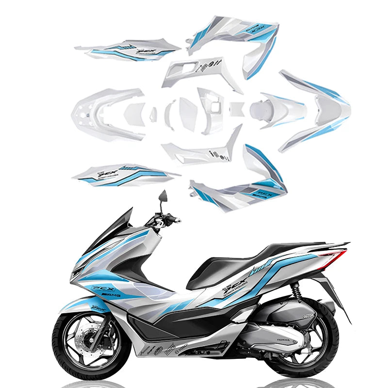 Motorcycle Accessories and Frame Body Spare Parts Motorbike Fairing Kit Front Fairing Fixed Wing Intake Wing for Honda PCX 160