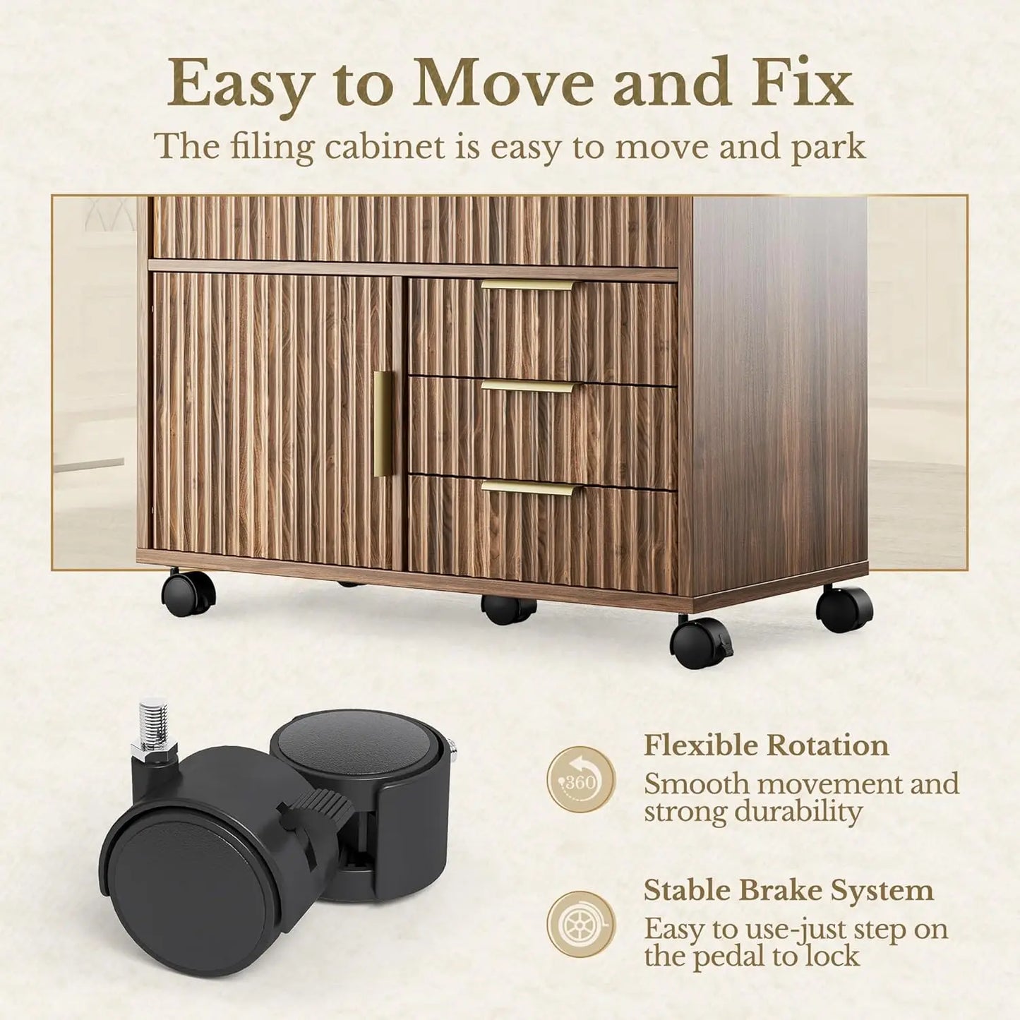 Home Office Furniture Set, 48 x 24 Electric Standing Desk and File Cabinet with 5 Drawes,1.18" Thickness, Customized