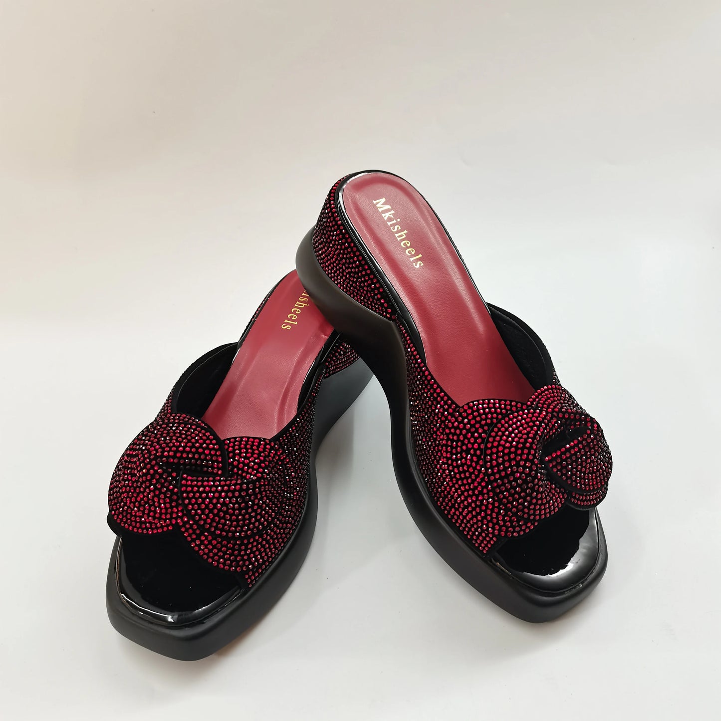 New Trendy Mid-heel Women's Sequins Slippers Outdoor Casual Slippers, High Quality Lady Party Shoes Elegant Shoes F5-1112-2