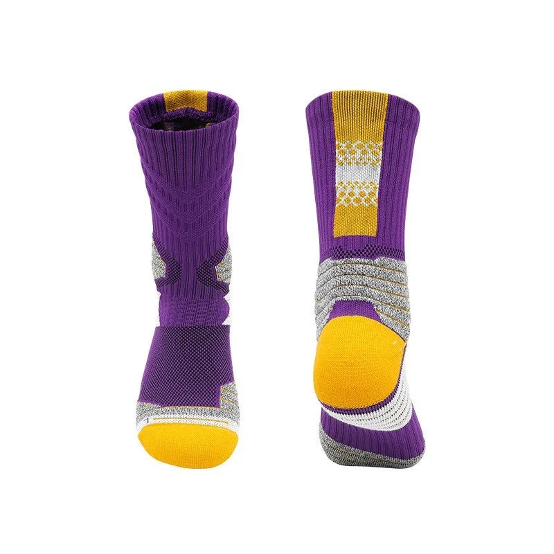 Practical Basketball Socks for Man Kids Thickened Towel Bottom Professional Medium Tube Sports for Elite Running Cycling