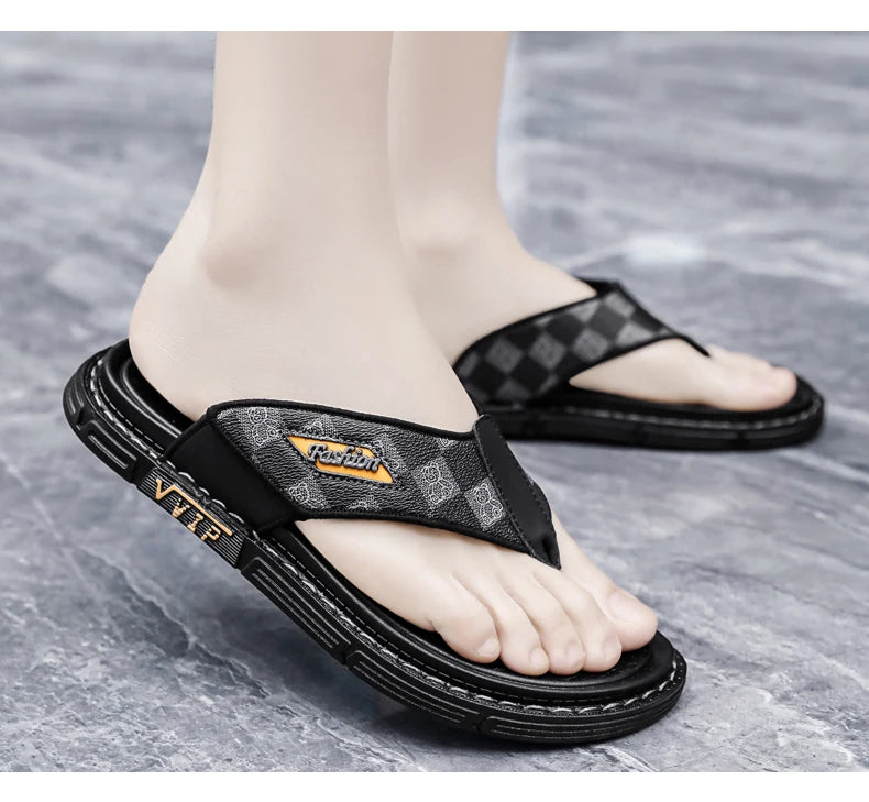 Men's high-quality beach shoes summer outdoor casual flip-flops sandals soft-sole non-slip comfort fashion dual-purpose slippers