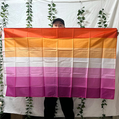 Lesbian flag 3x5fts 90x150cm polyester LGBT Lesbian pride Flag hanging banner for home decoration
