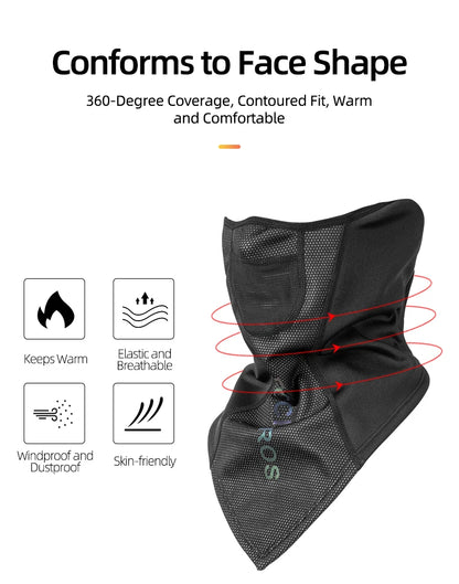 ROCKBROS Winter Warm Bike Full Face Mask Breathable Windproof Fleece MTB Road Bicycle Scarf Masks Ski Motorcycle Cycling Mask