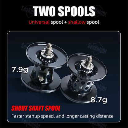 SeaKnight Brand FALCAN IV 5.4:1 185g Lightweight Baitcasting Fishing Reels Carbon Fiber Drag Brass Gear Power Fishing Reel