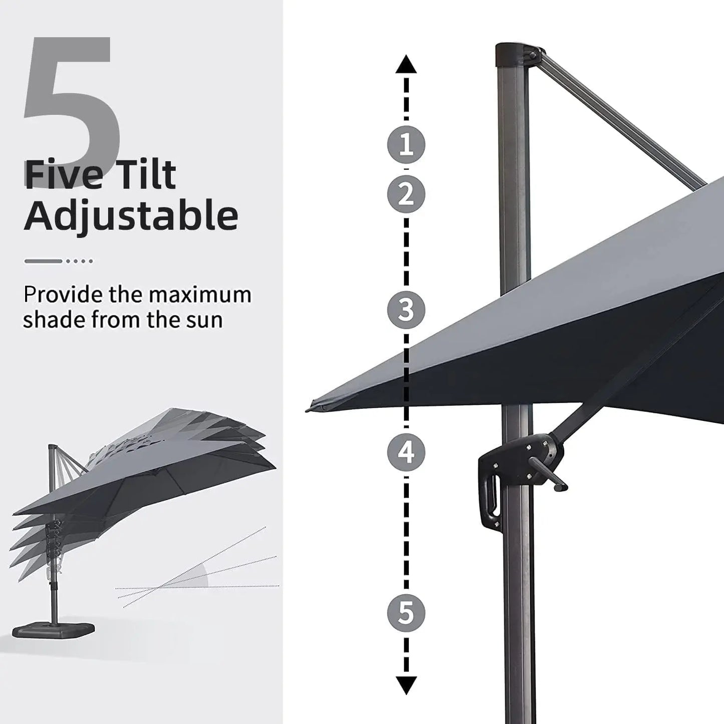 9' X 11.5' Patio Umbrella Outdoor Cantilever Rectangle Umbrella Aluminum Offset Umbrella with 360-degree Rotation, Customized