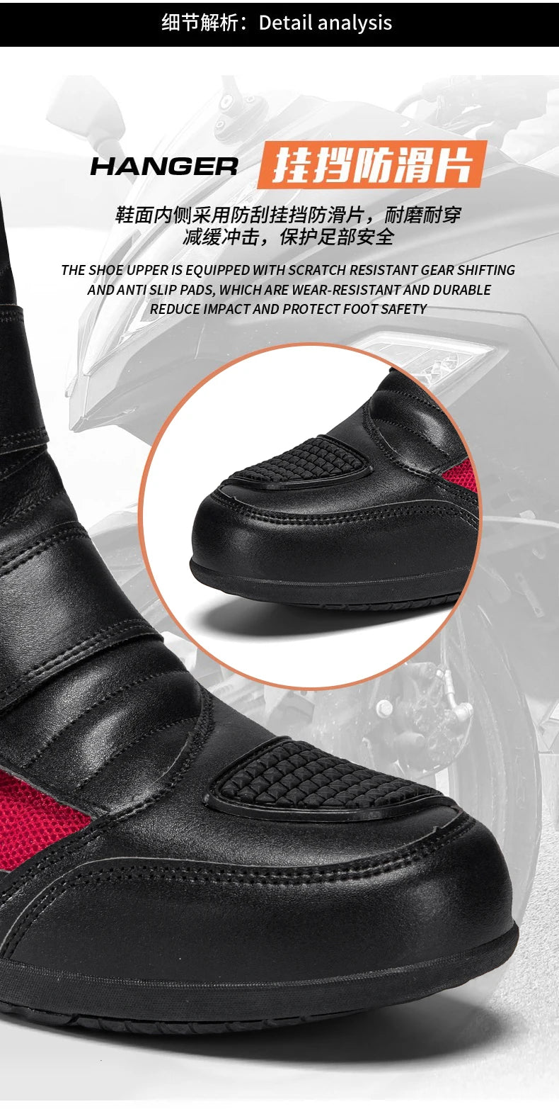 Man Motorcycle Boots New Breathable Anti-fall Rider Road Racing Motorcycle Shoes Microfiber Leather Men's Motos Protection Boot