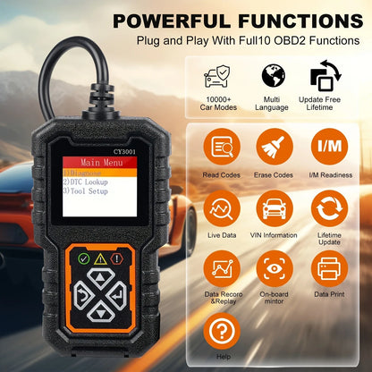 Car OBD2 Code Scanner Diagnostic Scanner Code Reader Erase Engine Fault Code Read Code Erase Code Battery Test Engine Light Can