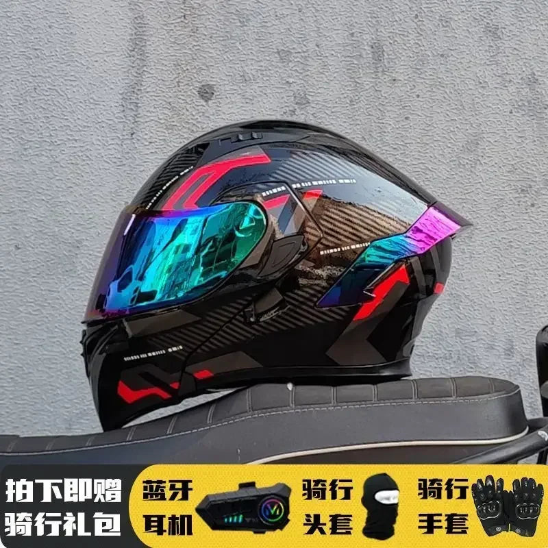 Motorcycle Helmet Full Face Racing Motorbike Helmet with Double Sun Visor Women Man Flip Up Moto Helmets Capacete De Moto