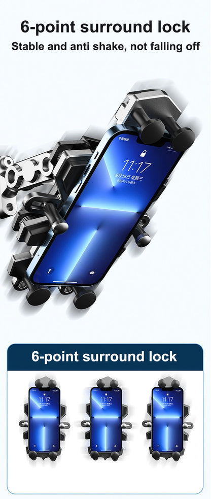 Alloy Shock-Absorbing Phone Holder for Motorcycle Bicycle Universal 360 Rotation Adjustment Mobile Phone Navigation Bracket